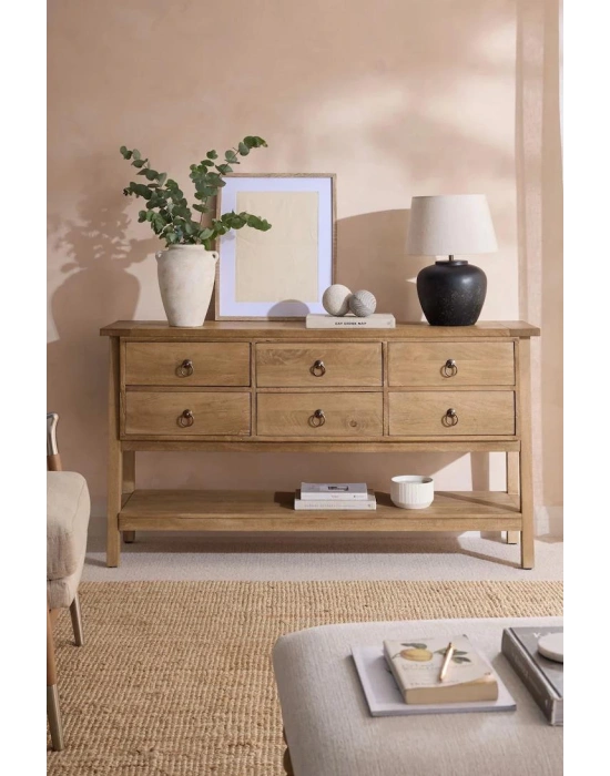 Hector Masif Ahşap 6 Çekmeceli Büfe, Konsol