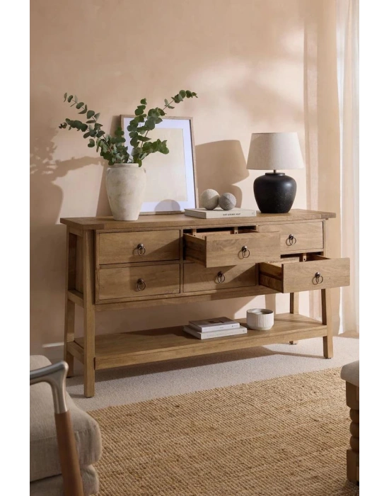 Hector Masif Ahşap 6 Çekmeceli Büfe, Konsol