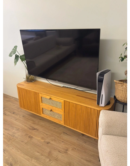 Loen Masif Ahşap Hazeran detaylı Tv Ünitesi