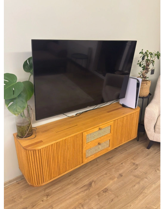 Loen Masif Ahşap Hazeran detaylı Tv Ünitesi