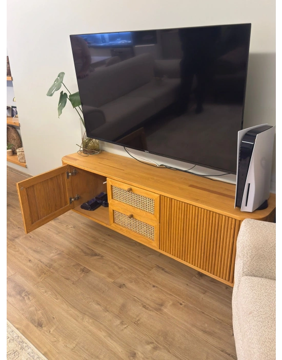 Loen Masif Ahşap Hazeran detaylı Tv Ünitesi