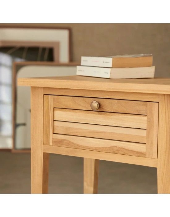 Loggia Masif Ahşap Natural Komodin