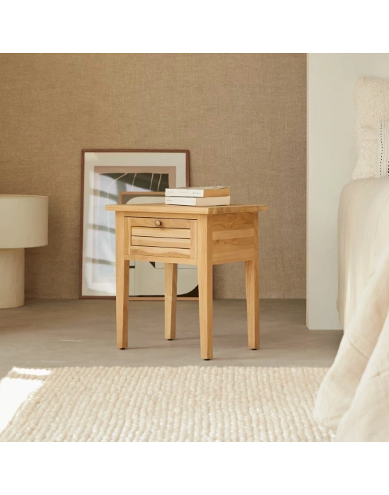 Loggia Masif Ahşap Natural Komodin