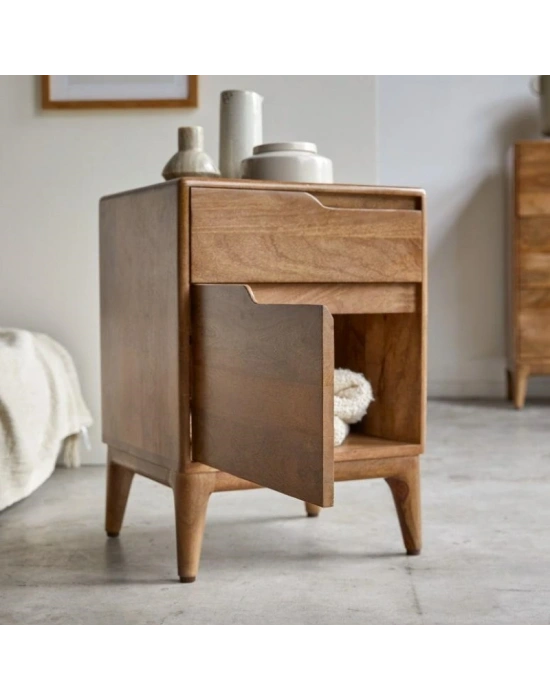 Gabrielle Masif Ahşap Mango Model Komodin