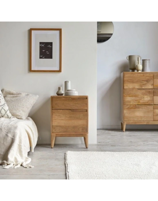 Gabrielle Masif Ahşap Mango Model Komodin