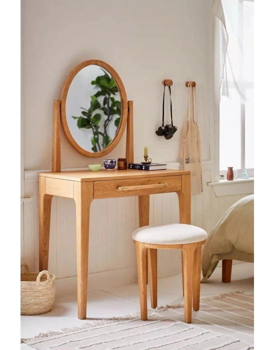 Masif Ahşap Rustik Model Makyaj Masası