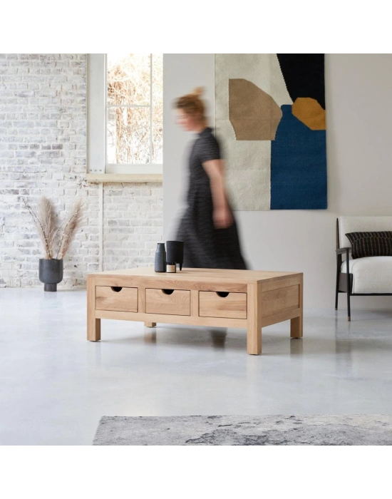 Winchester Masif Ahşap Çekmeceli Orta Sehpa