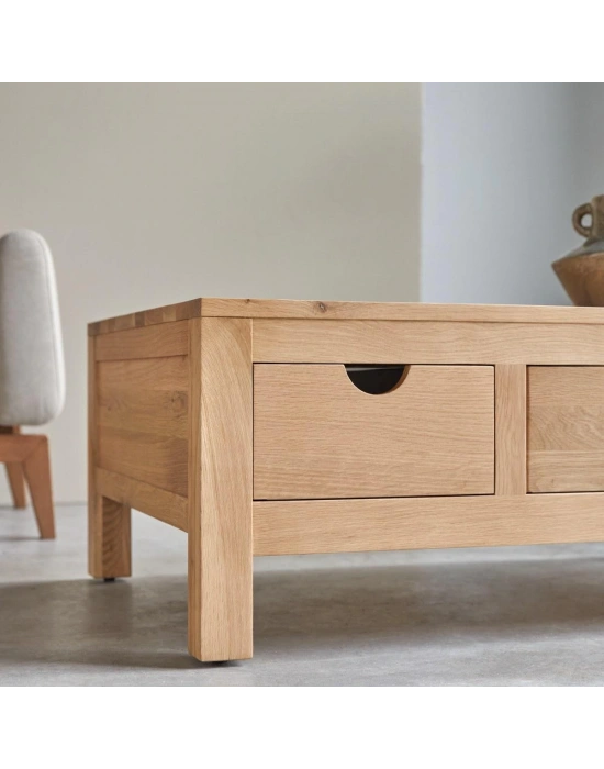 Winchester Masif Ahşap Çekmeceli Orta Sehpa