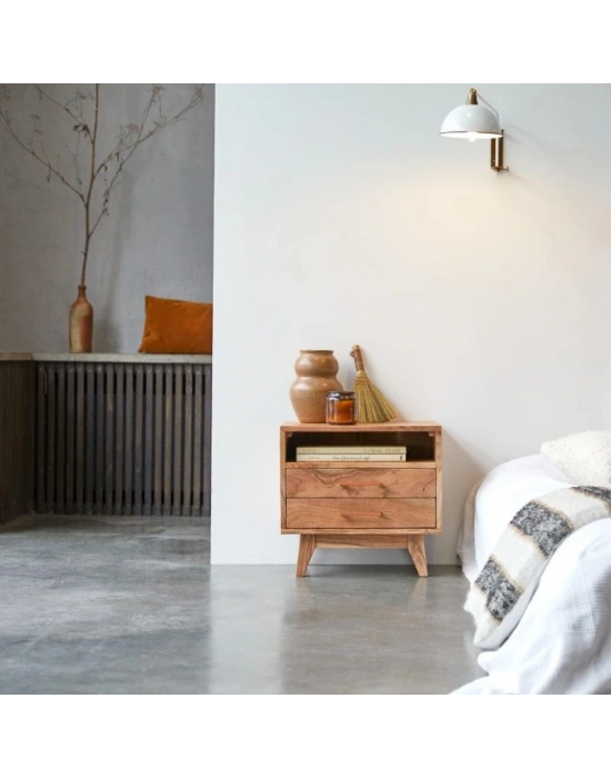 Oslo Model Masif Ahşap Komodin