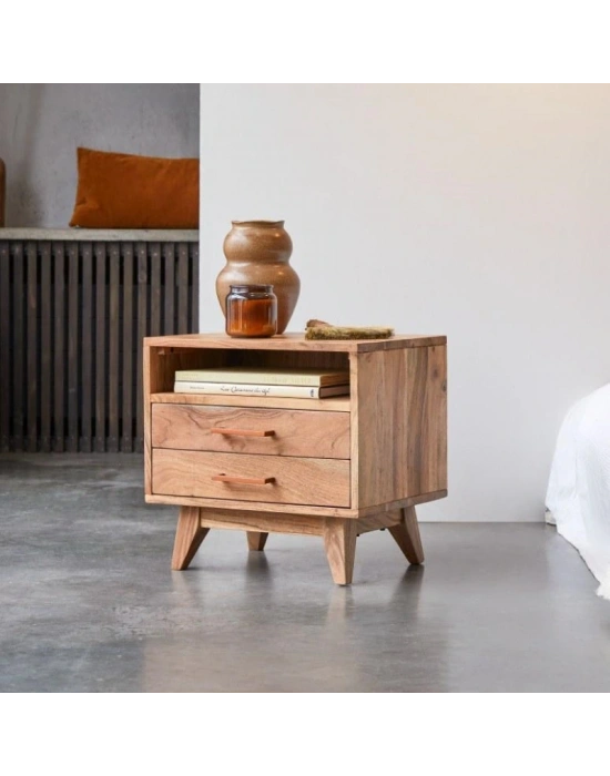 Oslo Model Masif Ahşap Komodin