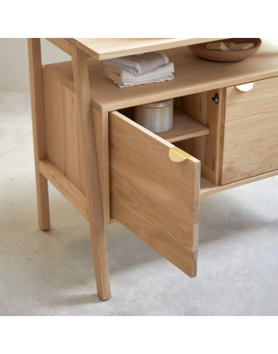 Pola Masif Ahşap Mini Konsol Büfe