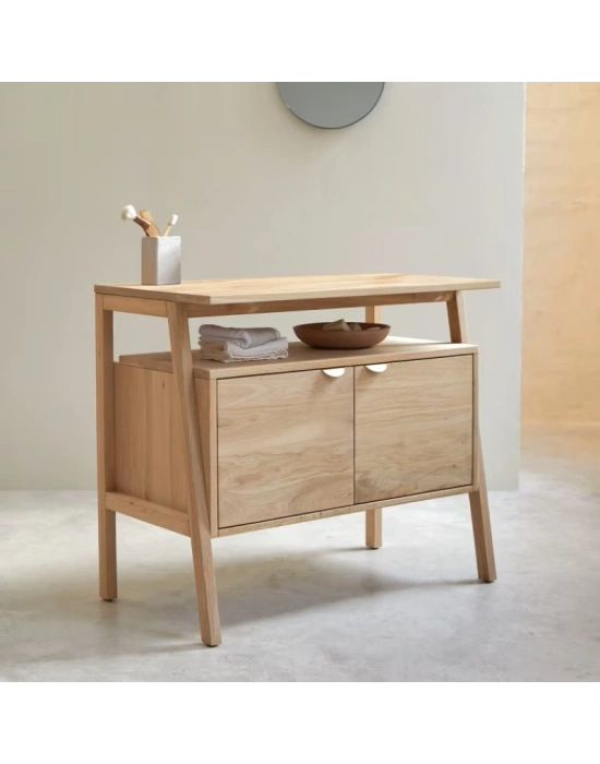 Pola Masif Ahşap Mini Konsol Büfe