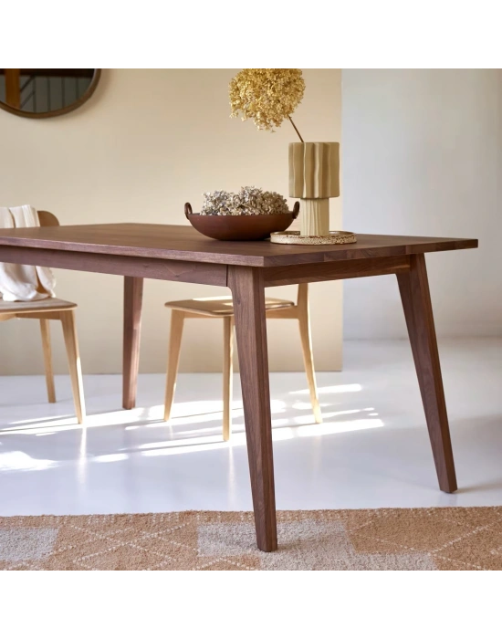 Sara Walnut Masif Ahşap Yemek Masası