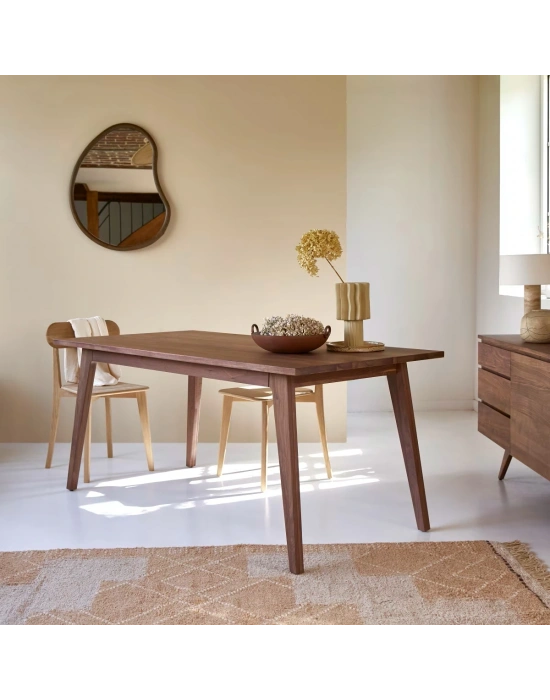 Sara Walnut Masif Ahşap Yemek Masası