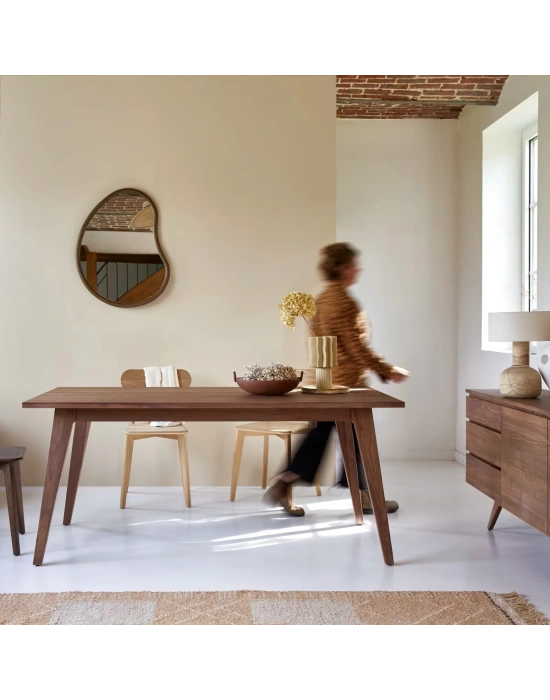 Sara Walnut Masif Ahşap Yemek Masası