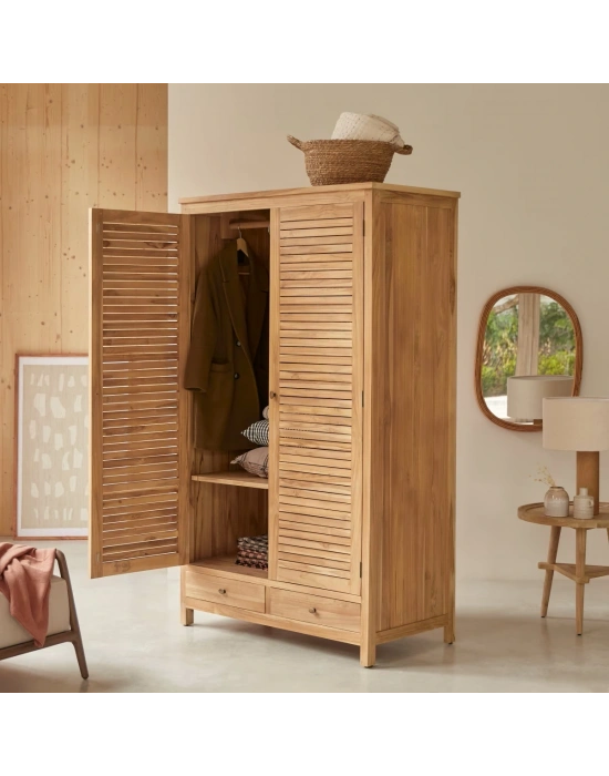 Suzette Izgara stil Masif Ahşap Gardrop