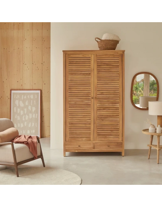 Suzette Izgara stil Masif Ahşap Gardrop