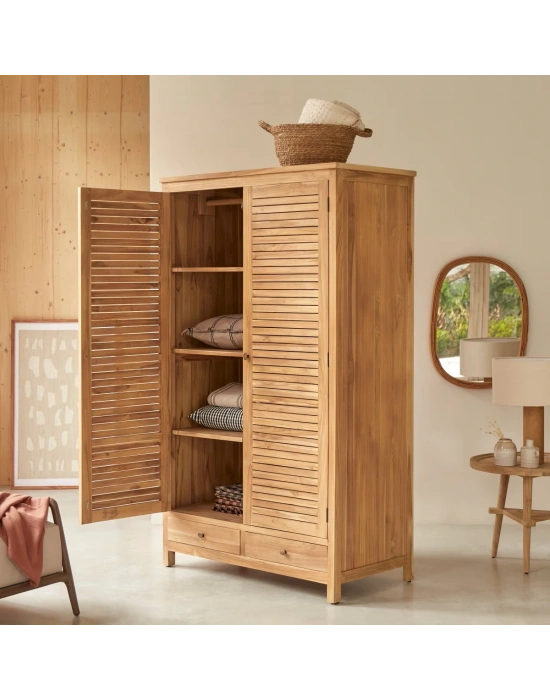 Suzette Izgara stil Masif Ahşap Gardrop