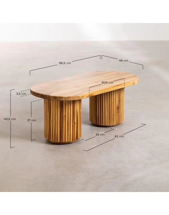 Vien masif ahşap orta sehpa