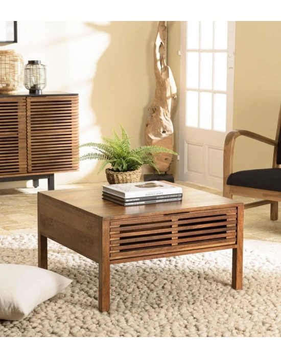 Vintage Izgara Model Masif Ahşap Orta Sehpa