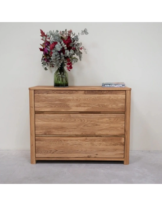 Western Masif Ahşap Natural Model Şifonyer