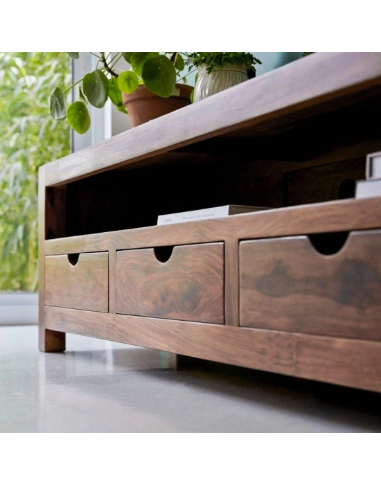 Winchester Masif Ahşap Çekmeceli Tv Ünite