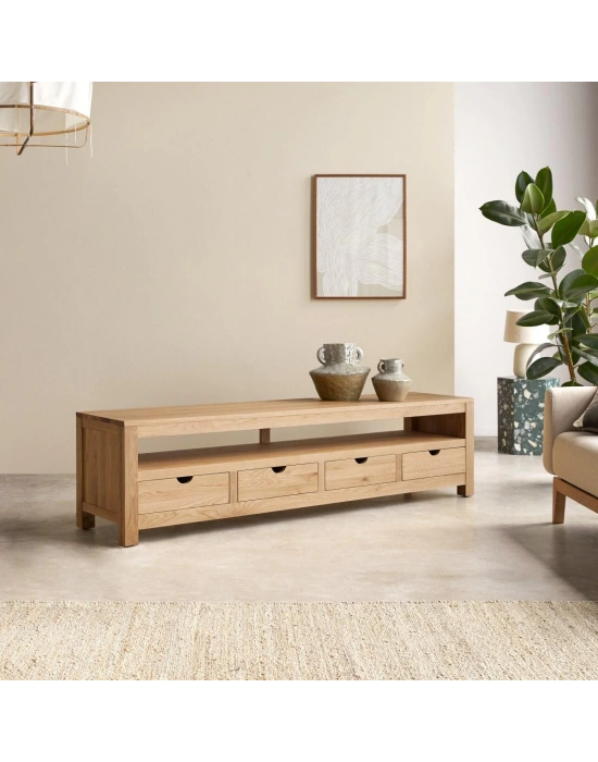 Winchester Masif Ahşap Çekmeceli Tv Ünite