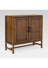 Walnut Retro Model Rattan Detaylı Masif Ahşap Büfe
