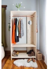 Ahşap basic model açık raflı gardrop