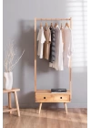 Wooden versatile rail-less free drawer modern coat rack