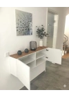 Wooden detailed white modern console