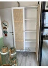 Bambu hazeranlı beyaz çok amaçlı dolap