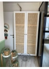 Bambu hazeranlı beyaz çok amaçlı dolap