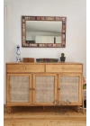 Wooden natural hazelnut pine solid console cabinet