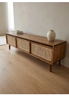 Hazeran Detaylı Walnut Stil Masif Tv Ünite