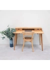 Nordic Mini Çekmece Detaylı Masif Ahşap Çalışma Masası