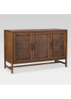 Walnut Retro Model Rattan Detaylı 3 kapaklı Masif Konsol