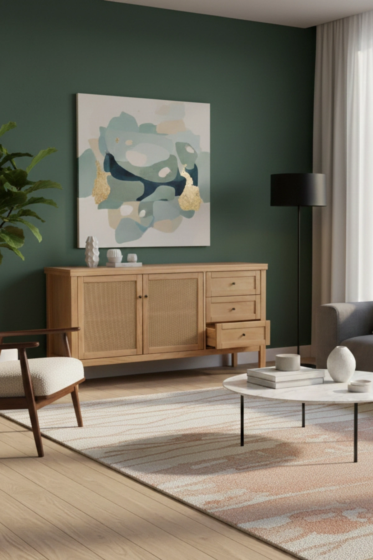 Altea Rattan Detaylı Masif Konsol