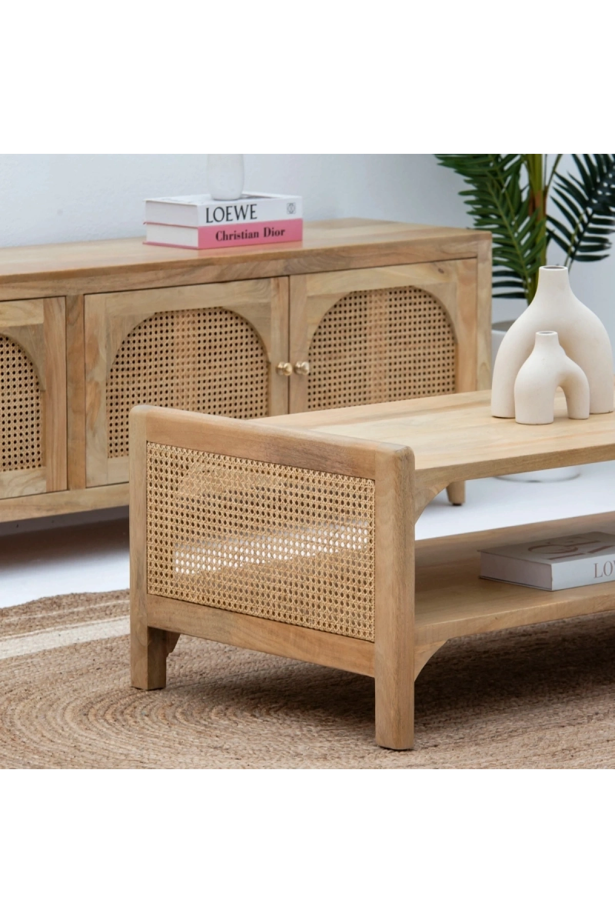 Evora Masif Ahşap Hazeran Detaylı Orta Sehpa