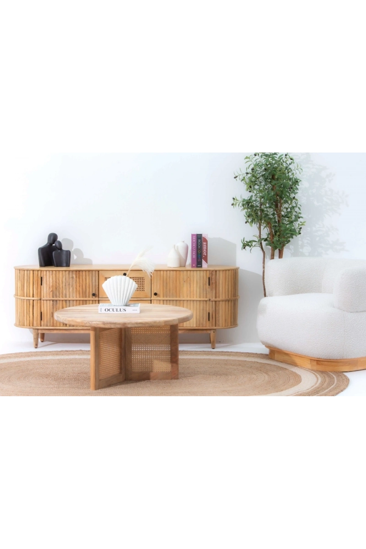 Evora Hazeran Detaylı Masif Ahşap Daire Orta Sehpa