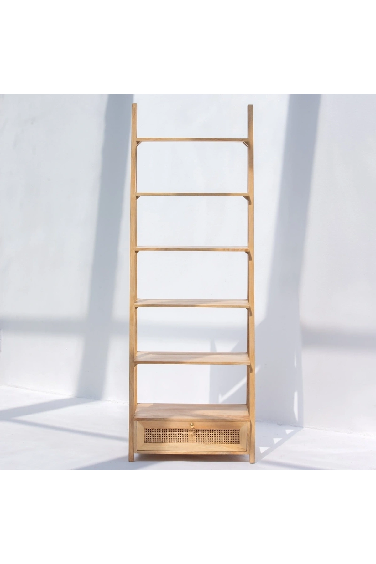 Evora Masif Ahşap Tek Çekmeceli Hazeranlı Kitaplık