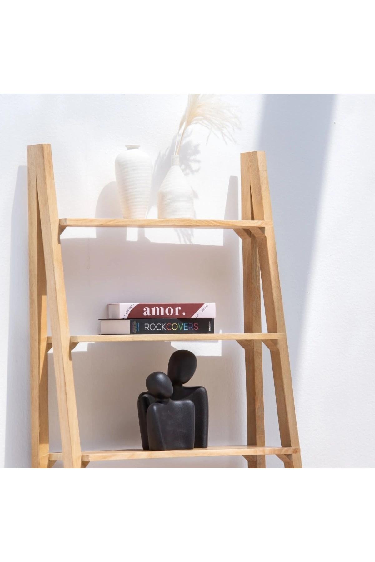 Evora Masif Ahşap Tek Çekmeceli Hazeranlı Kitaplık