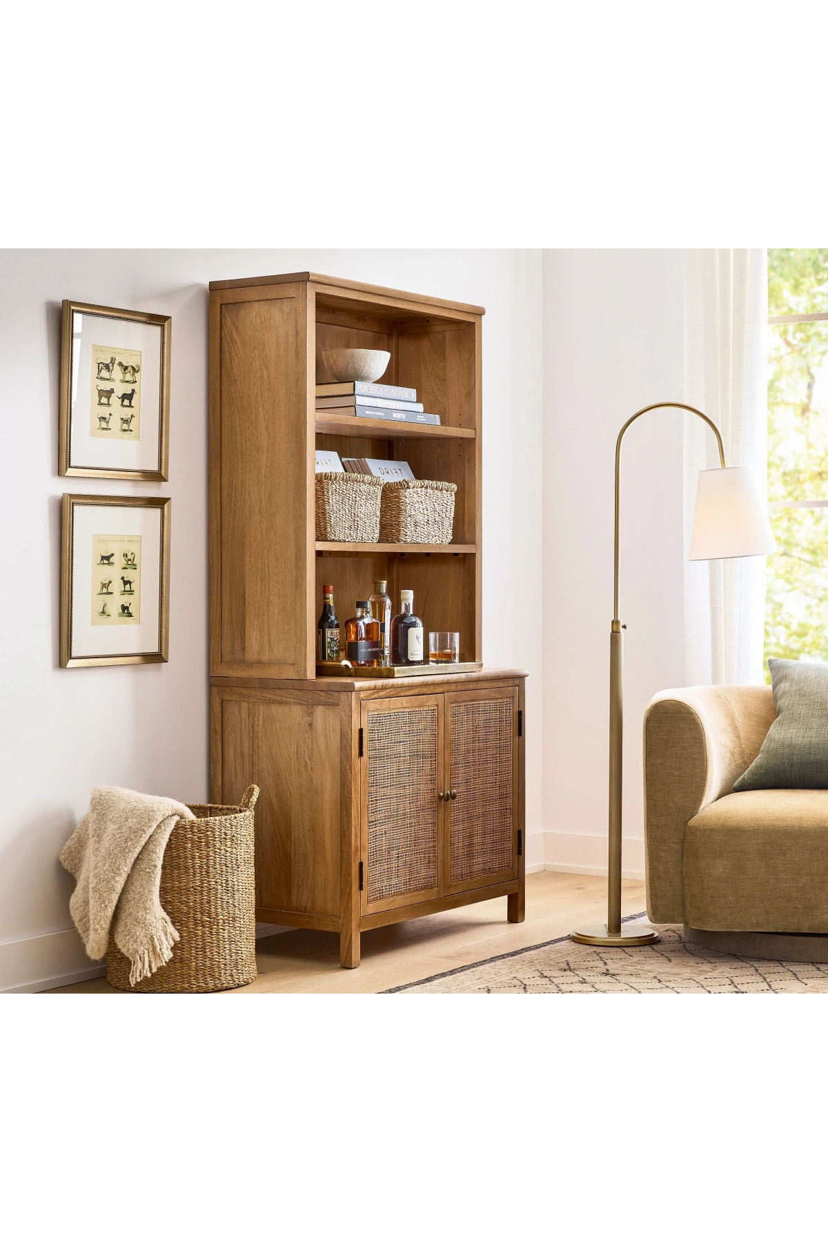 Rattoria Çok Amaçlı Masif Ahşap Kitaplık, Büfe