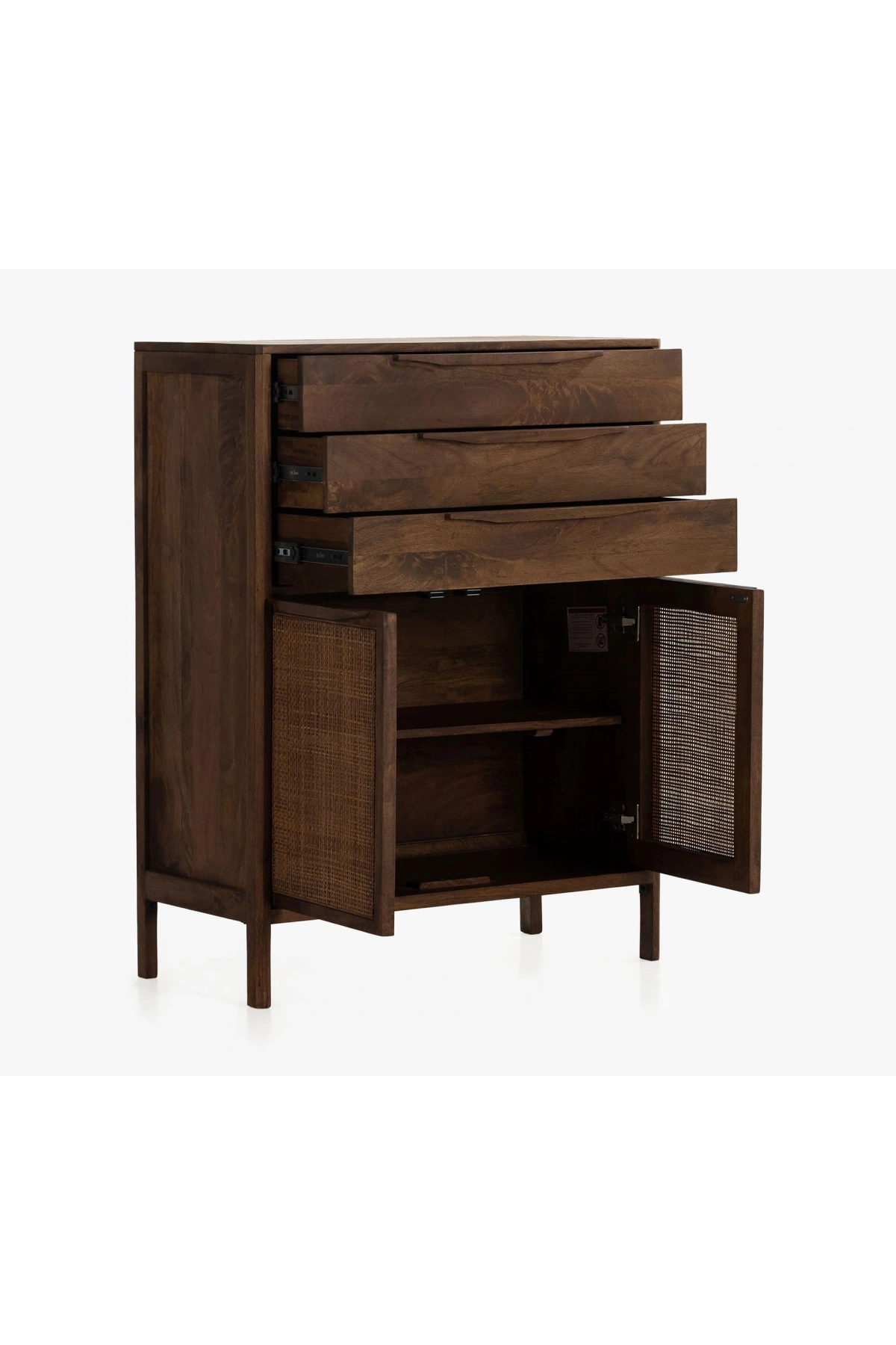 Rattoria Masif Ahşap Walnut Çok Amaçlı Büfe Dolap