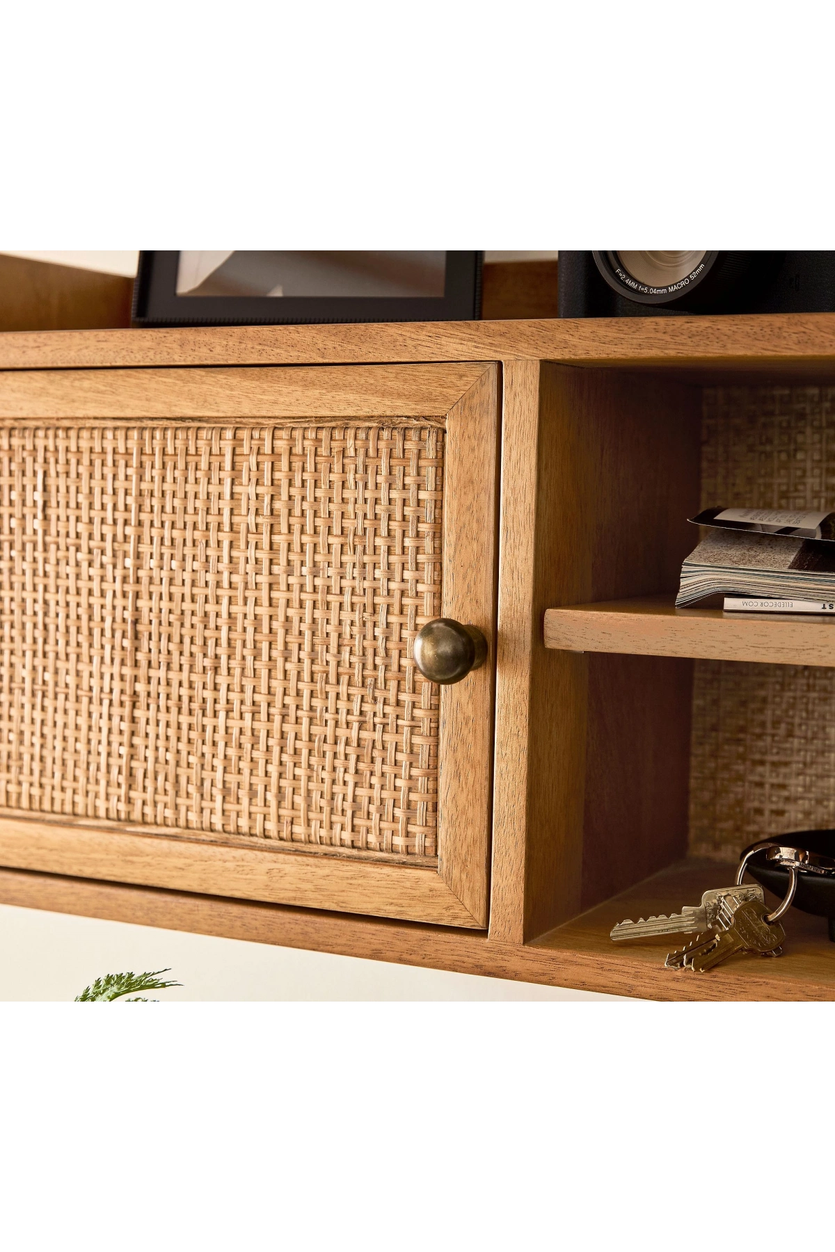 Rattoria Masif Ahşap Antre Kapaklı Duvar rafı