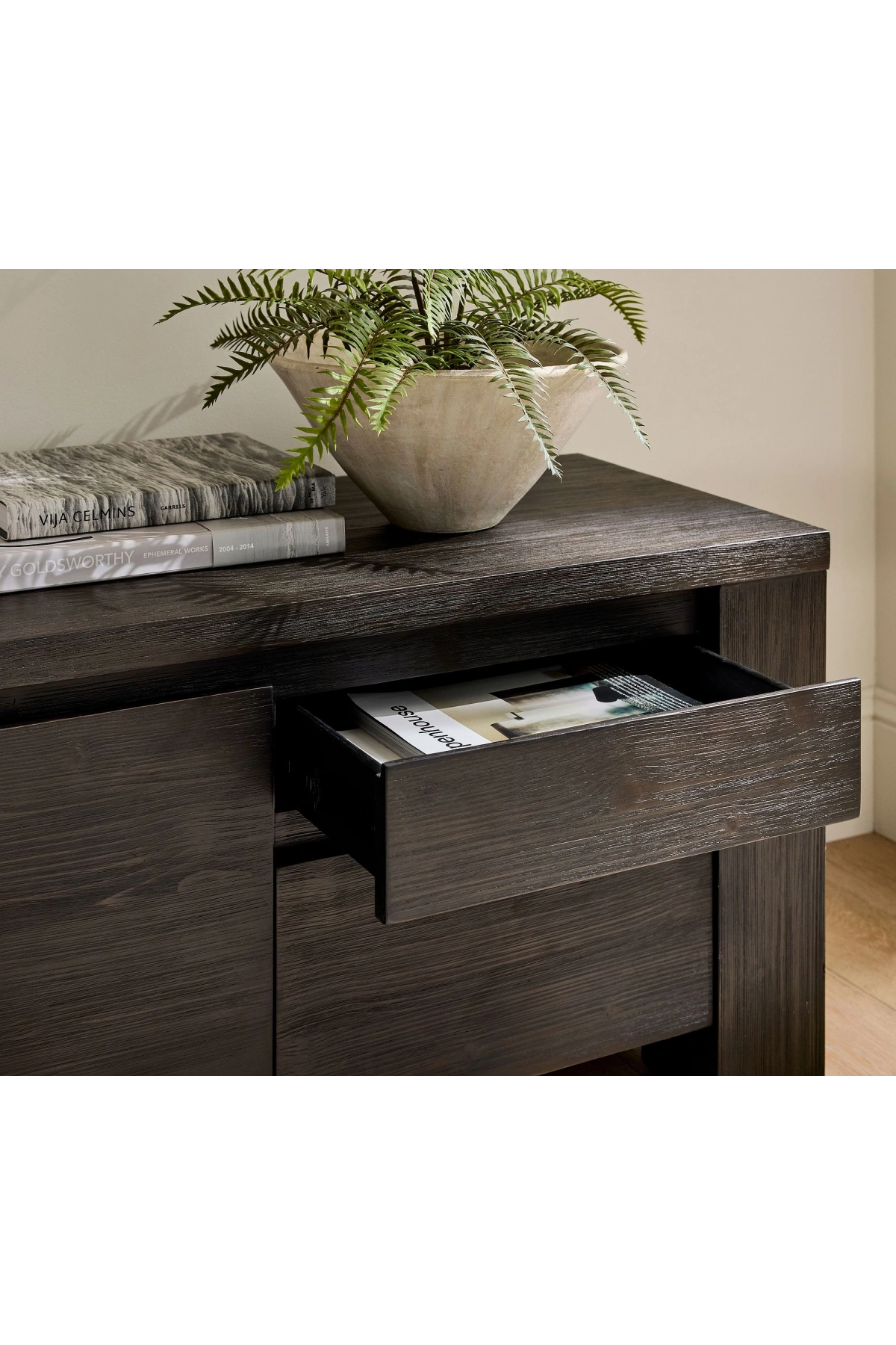 Noir Masif Ahşap Vintage Tv Ünite