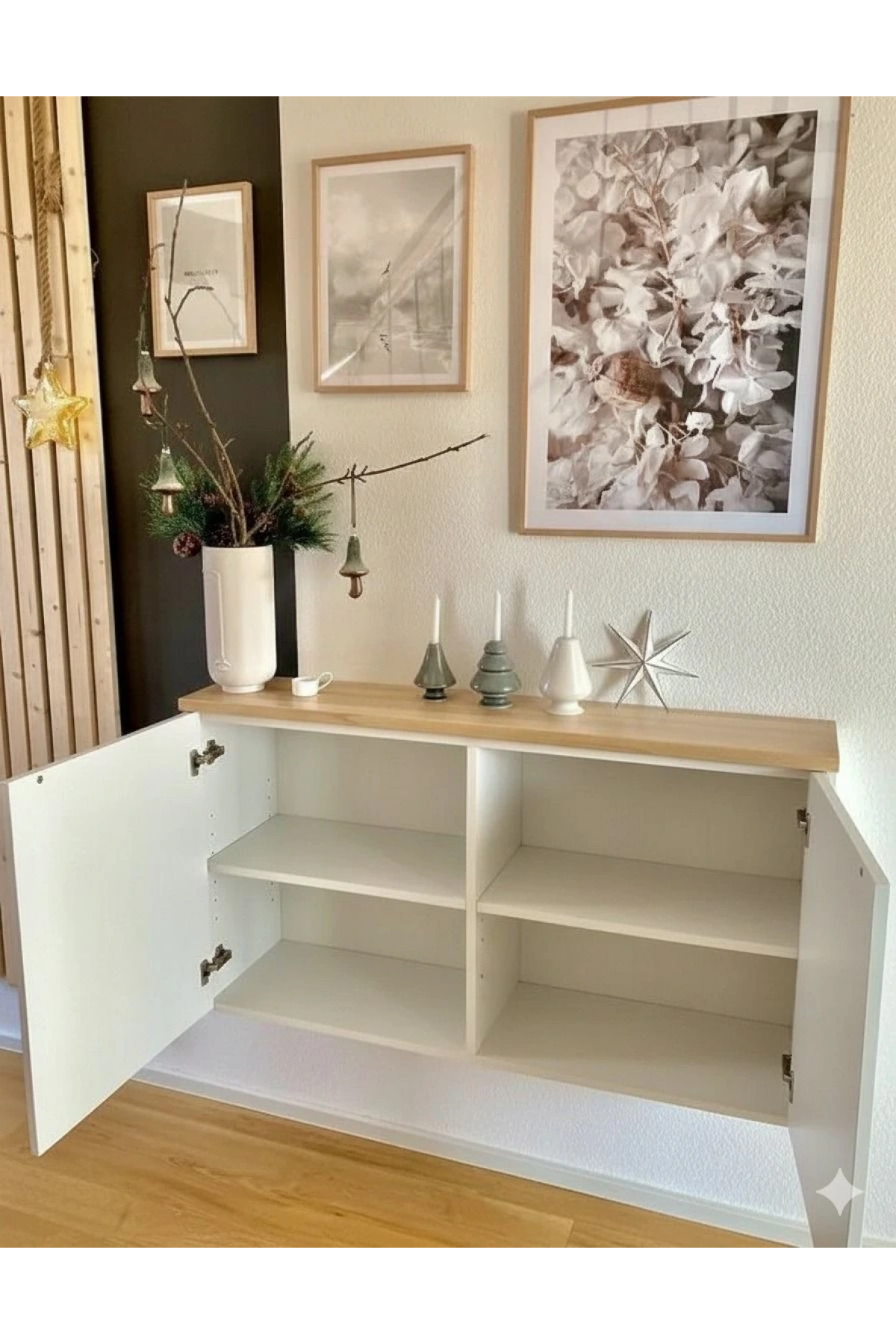 Ahşap Detaylı Dolap Dresuar, Konsol 100x60x25 cm