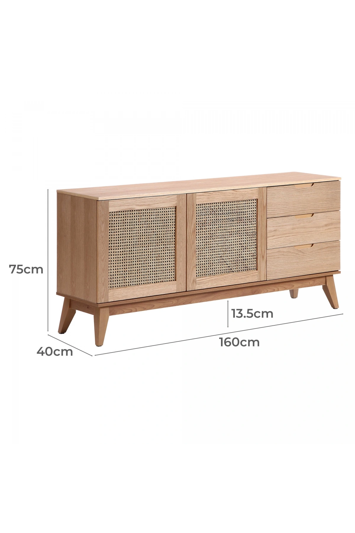 Console dettagliata in legno massello Nordic