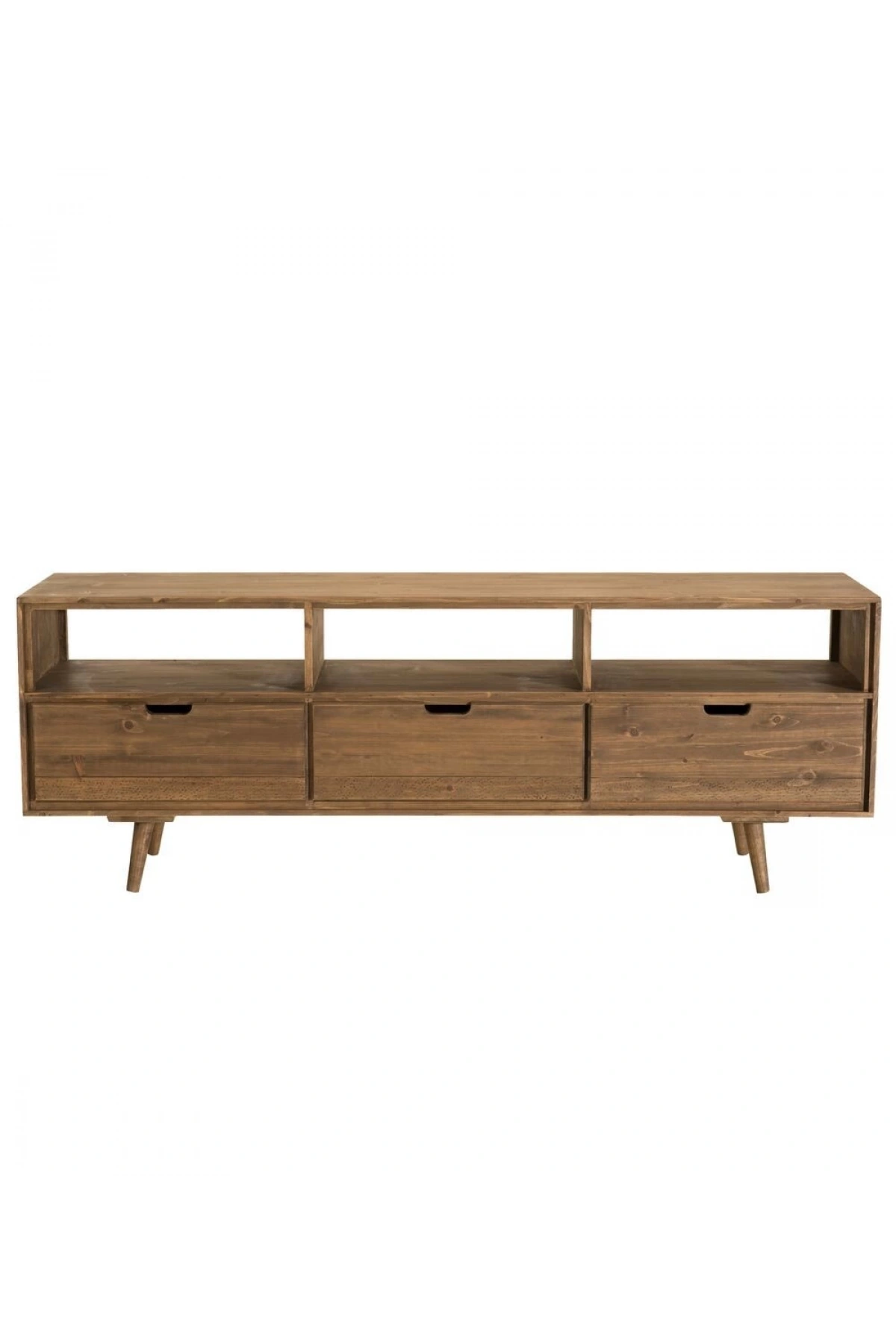 Ahşap Koyu Ceviz Model Vestern Stil Masif Tv Ünite