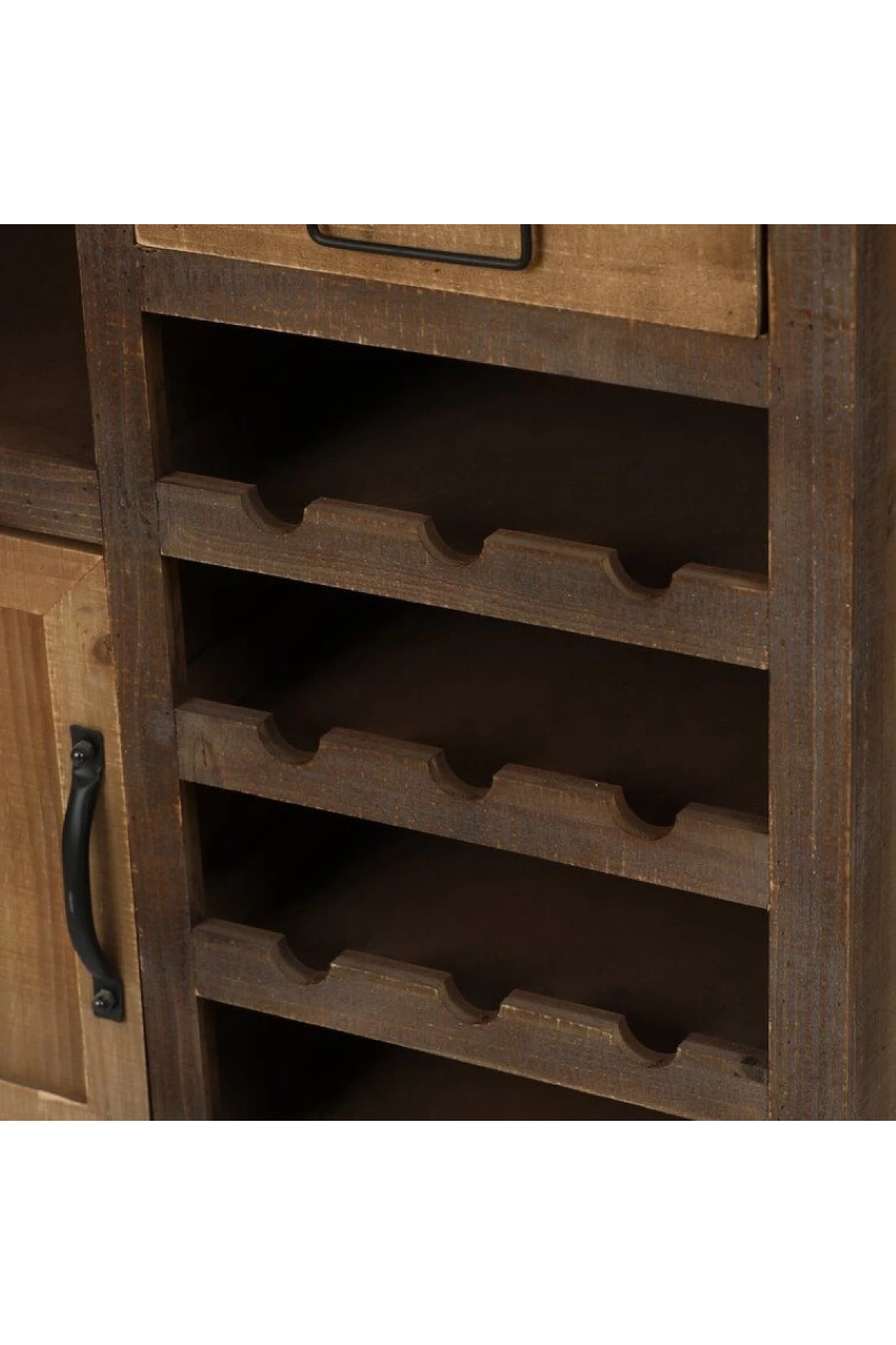 Masif Ahşap Vintage Stil Çok Amaçlı Bar dolabı